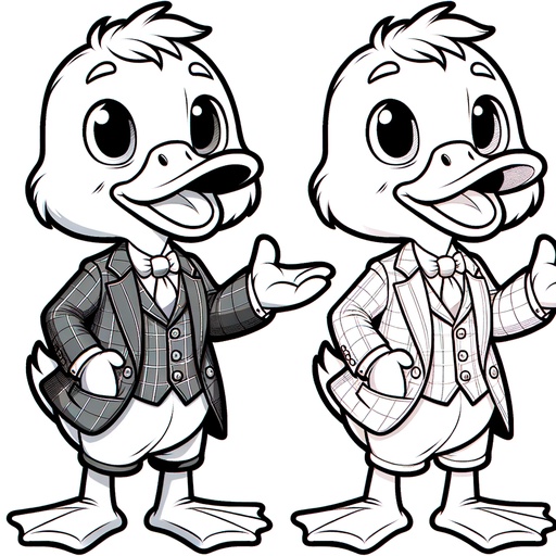 Duck in a Suit Coloring Page