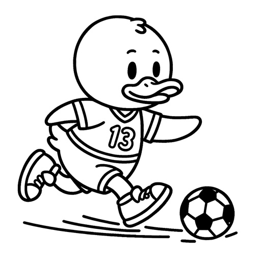 Sporty Duck Coloring Page