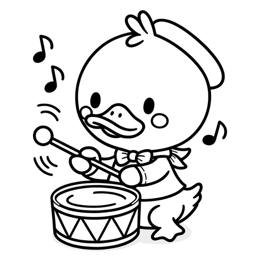 Musical Duck Coloring Page