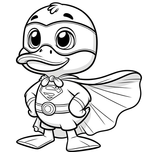 Superhero Duck Coloring Page