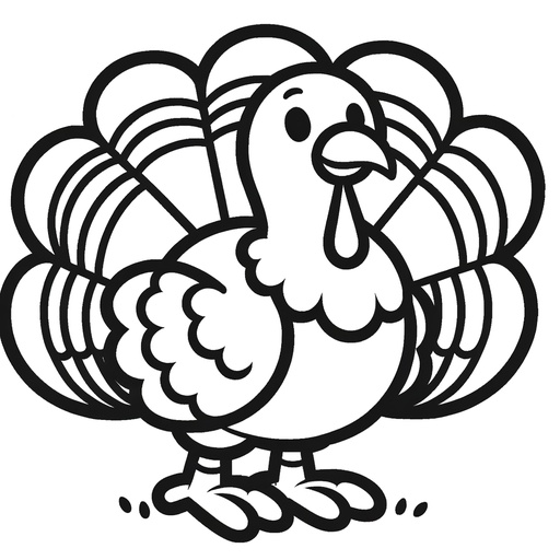 Simple Turkey Coloring Page