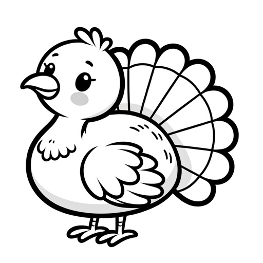 Cute Turkey Coloring Page