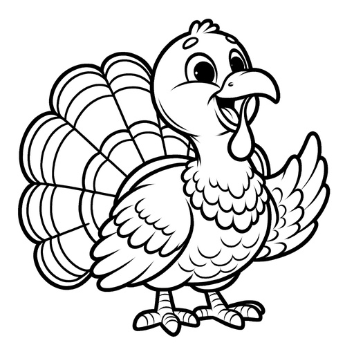 Action Turkey Coloring Page