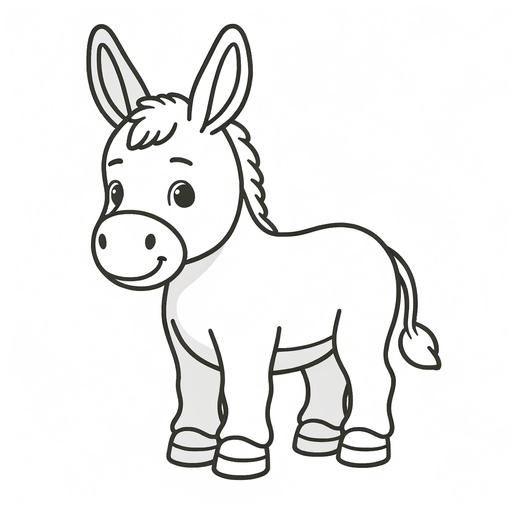 Simple Donkey Coloring Page