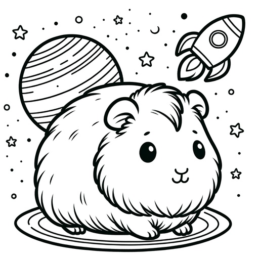 Space Guinea Pig Coloring Page