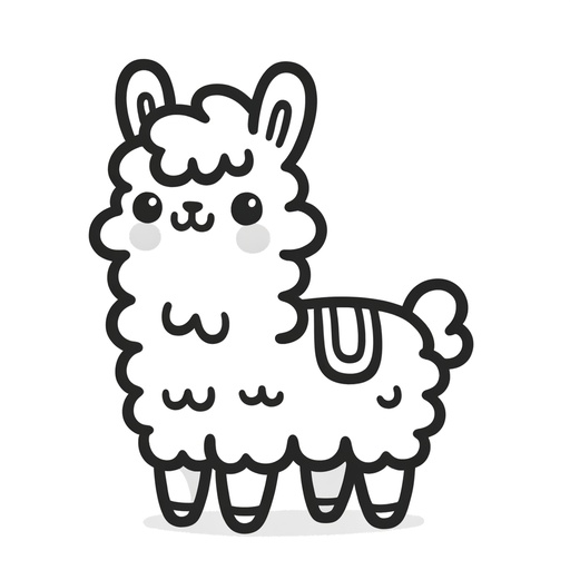 Cute Llama Coloring Page
