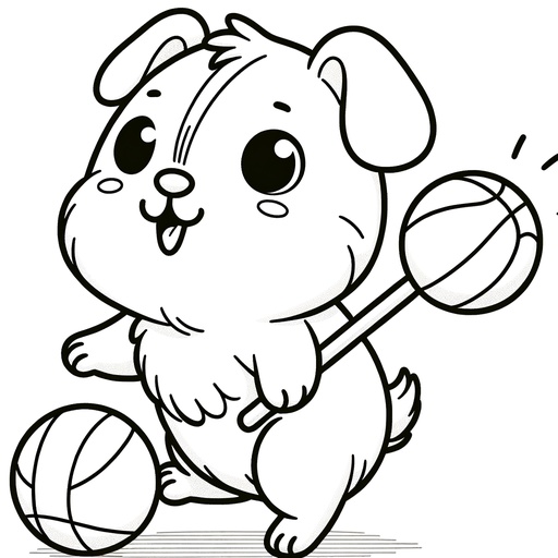 Sporty Guinea Pig Coloring Page