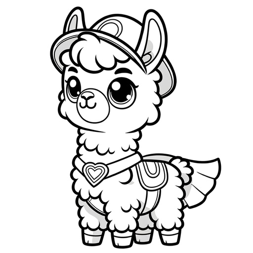 Superhero Llama Coloring Page