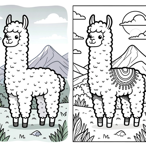 Professional Llama Coloring Page