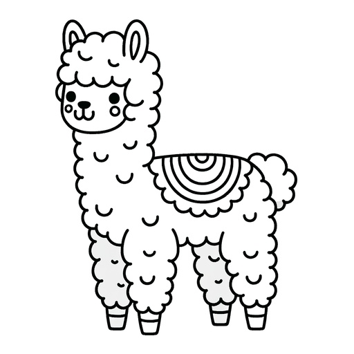 Cute Alpaca Coloring Page