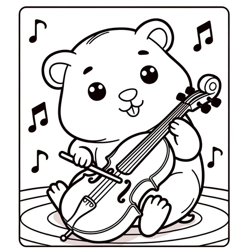 Musical Guinea Pig Coloring Page