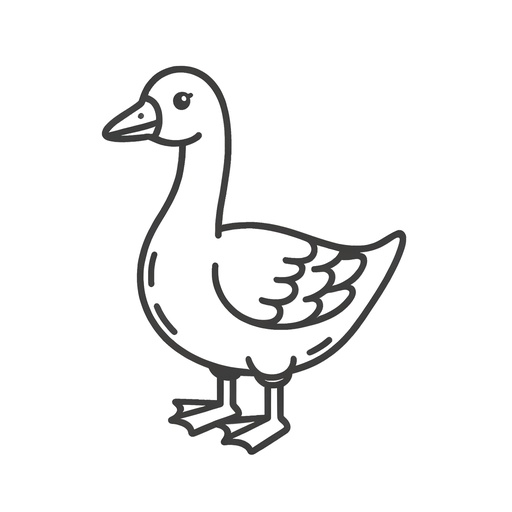 Simple Goose Coloring Page