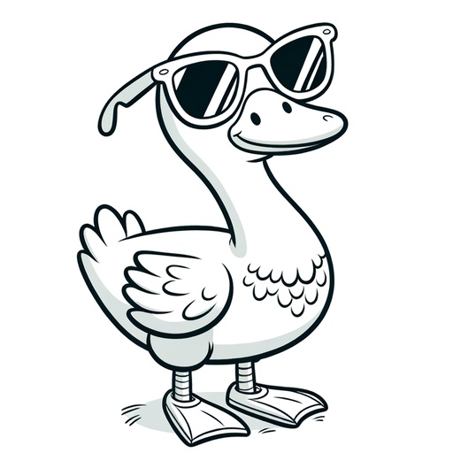 Goose in Sunglasses Coloring Page