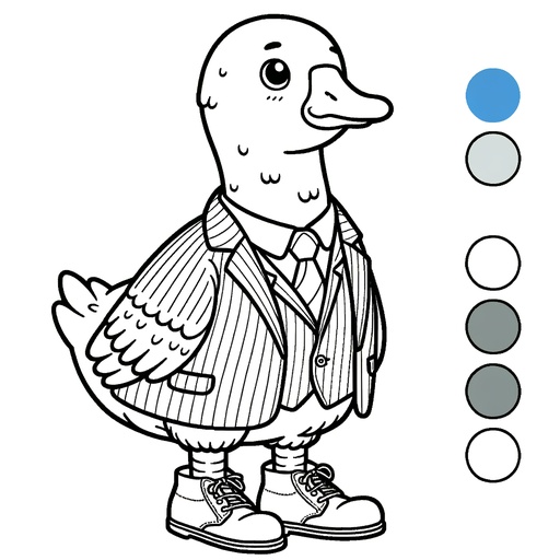 Goose in a Suit Coloring Page