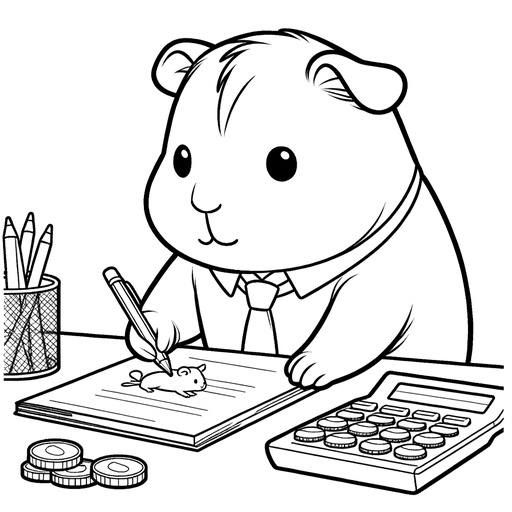 Professional Guinea Pig Coloring Page