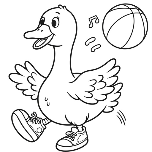 Sporty Goose Coloring Page
