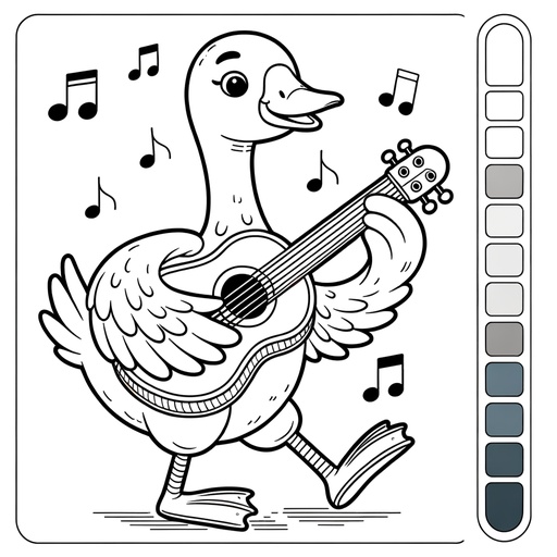 Musical Goose Coloring Page