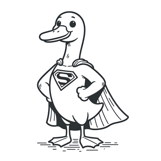 Superhero Goose Coloring Page