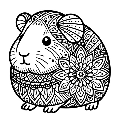 Mandala Guinea Pig Coloring Page