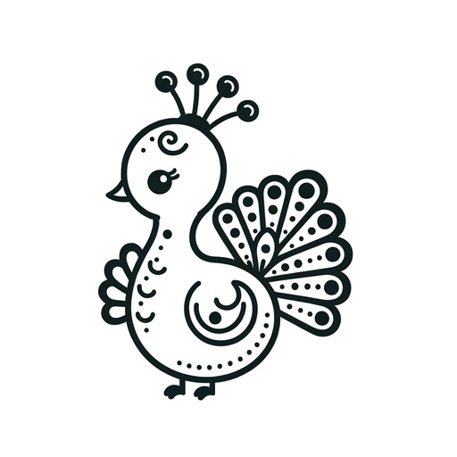 Cute Peacock Coloring Page