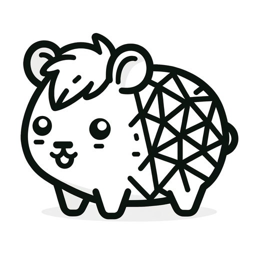 Geometric Guinea Pig Coloring Page