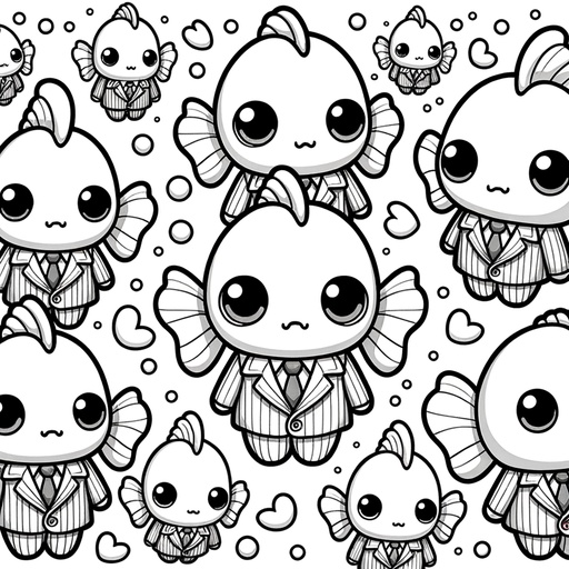 Guppy in Suits Coloring Page