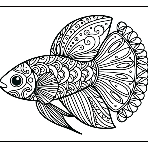 Mindful Guppy Coloring Page