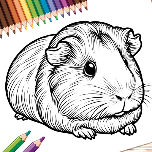 Mindful Guinea Pig Coloring Page