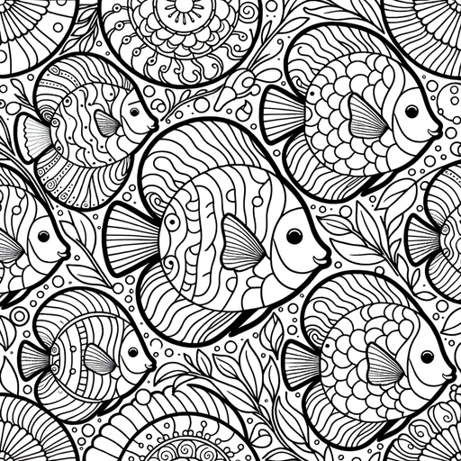 Mindful Discus Fish Coloring Page