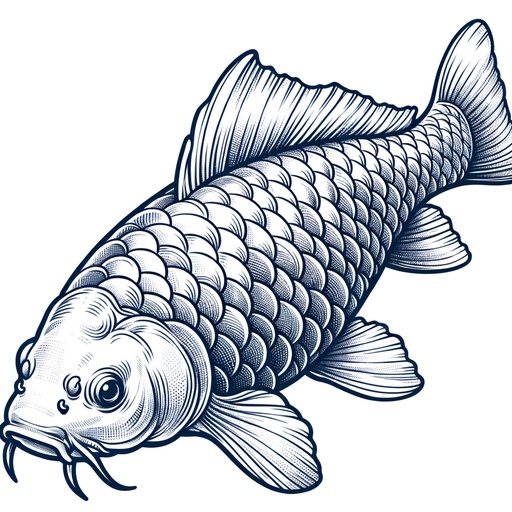 Realistic Koi Carp Coloring Page