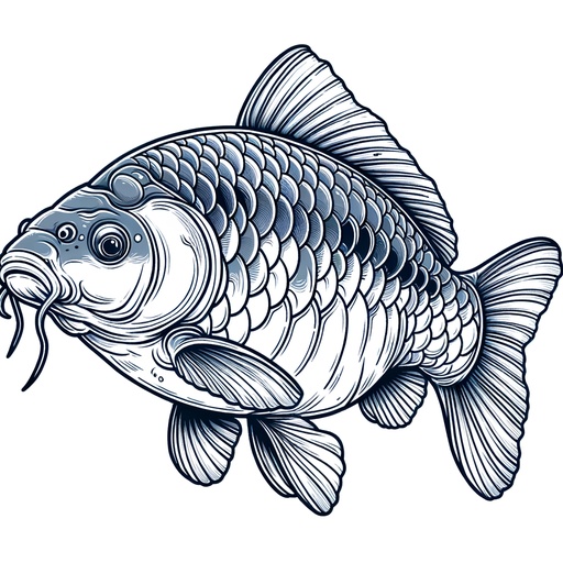 Realistic Mirror Carp Coloring Page