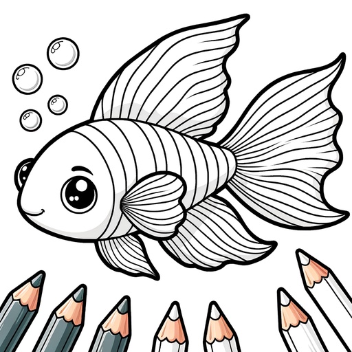 Cute Swordtail Fish Coloring Page