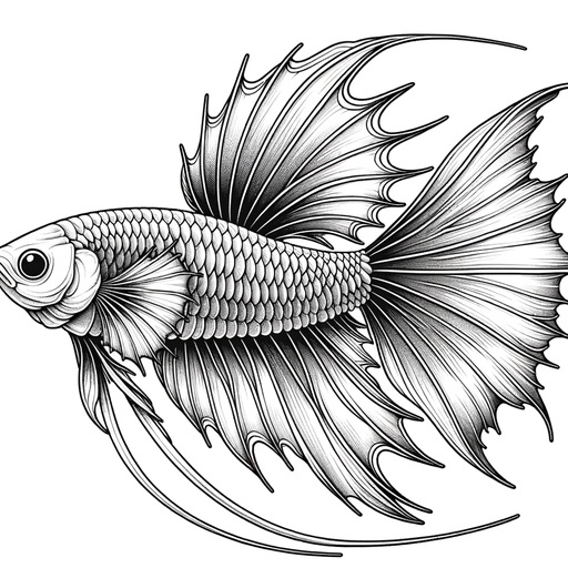 Realistic Swordtail Fish Coloring Page