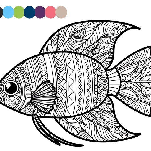 Zentangle Swordtail Fish Coloring Page