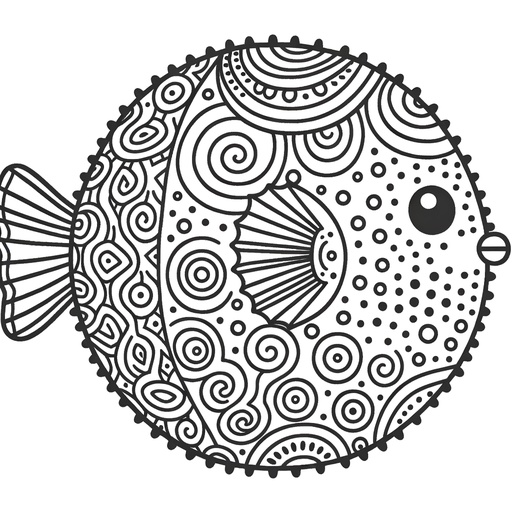 Mindful Puffer Fish Coloring Page