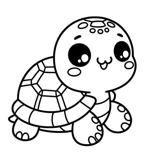 Cute Turtle Coloring Page