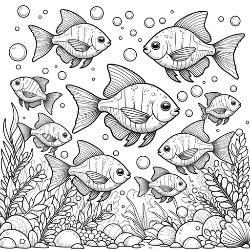 Underwater Neon Tetra Coloring Page