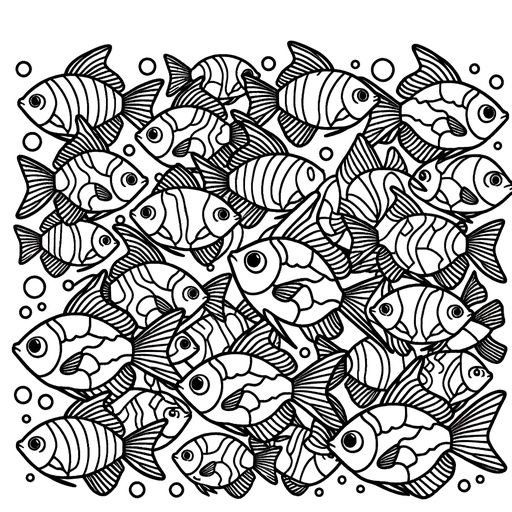 Mindful Neon Tetra Coloring Page