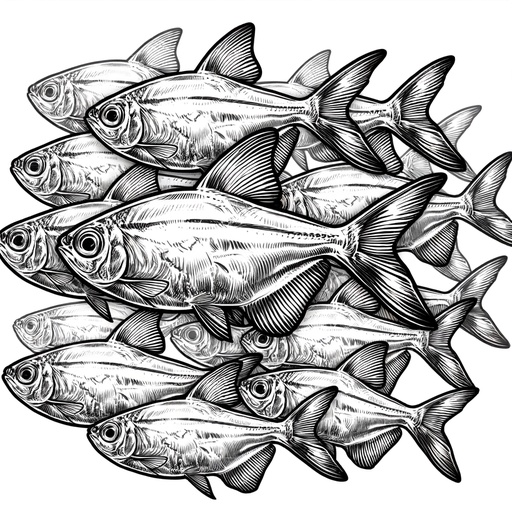 Realistic Neon Tetra Coloring Page