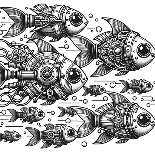 Steampunk Neon Tetra Coloring Page