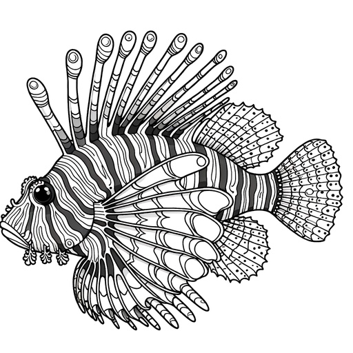 Cute Lionfish Coloring Page