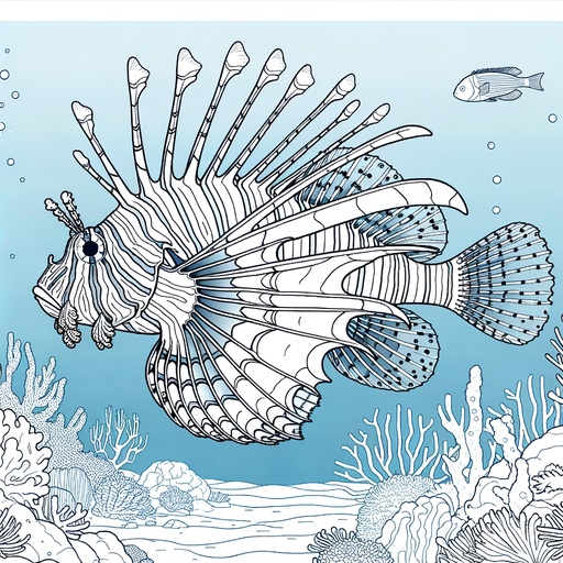 Underwater Lionfish Coloring Page