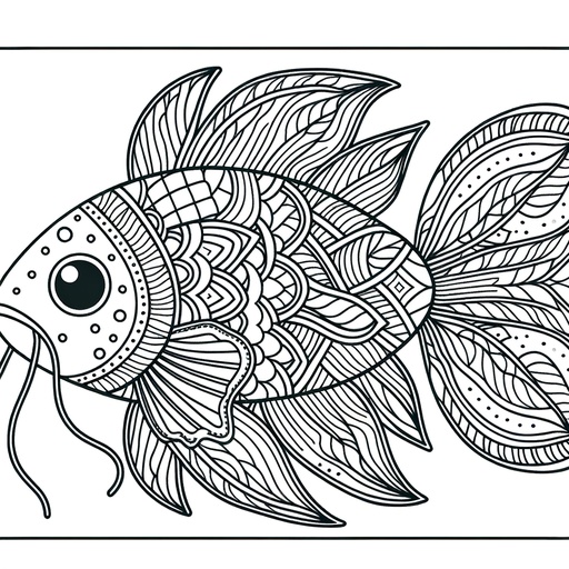 Mindful Catfish Coloring Page