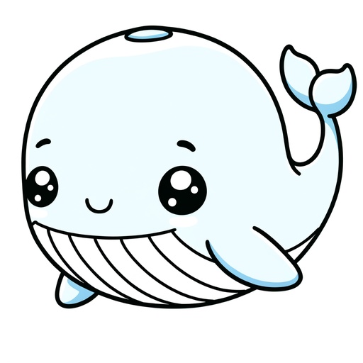 Cute Blue Whale Coloring Page