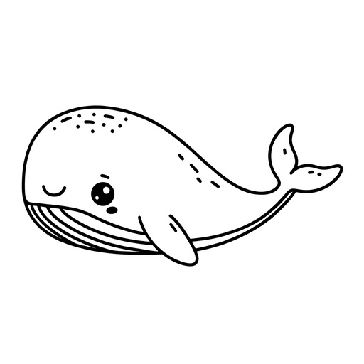 Cute Sperm Whale Coloring Page