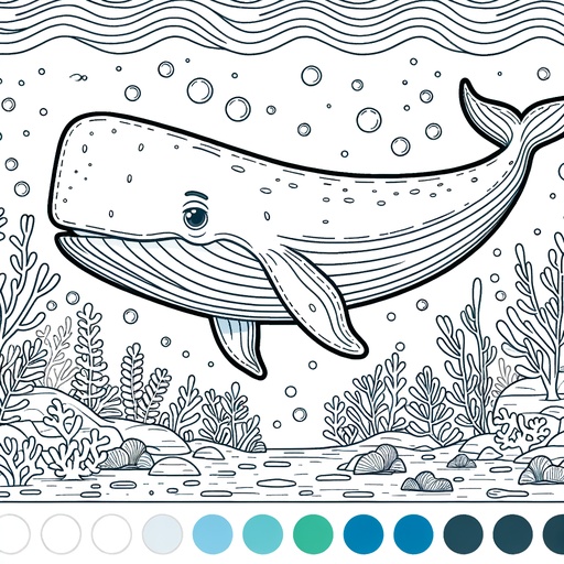 Underwater Sperm Whale Coloring Page