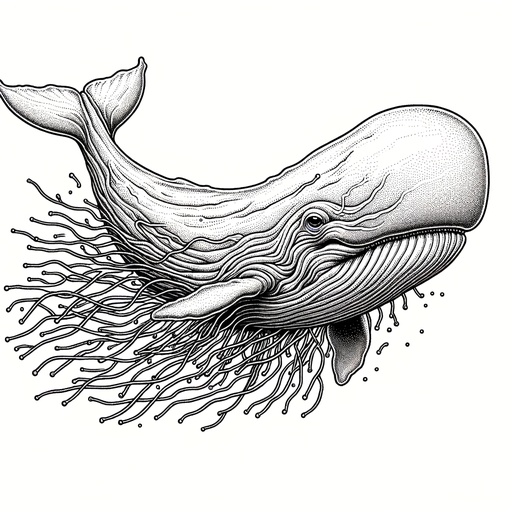 Realistic Sperm Whale Coloring Page