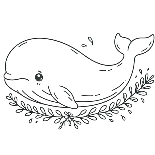 Cute Beluga Whale Coloring Page