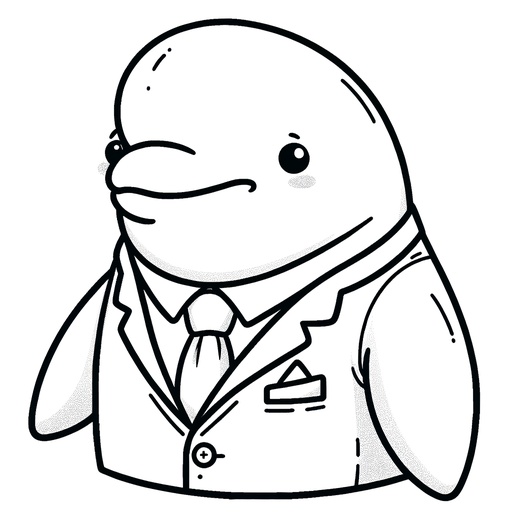 Beluga Whale in Suits Coloring Page