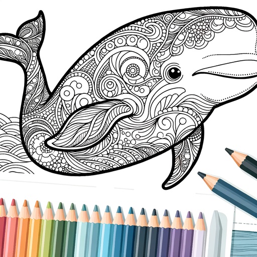 Mindful Beluga Whale Coloring Page